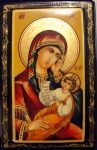 Handmade Lacquer Box, Virgin Mary & Child, Russia