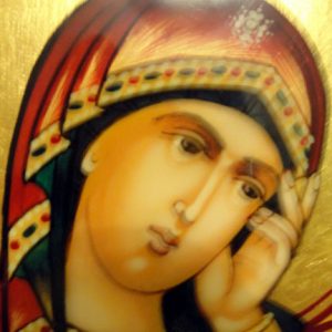 Handmade Lacquer Box, Virgin Mary & Child, Russia