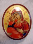 Handmade Lacquer Box, Virgin Mary & Child, Russia