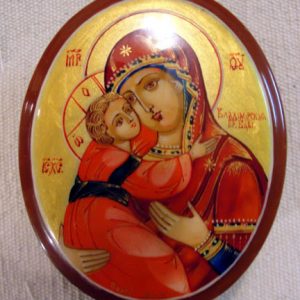 Handmade Lacquer Box, Virgin Mary & Child, Russia