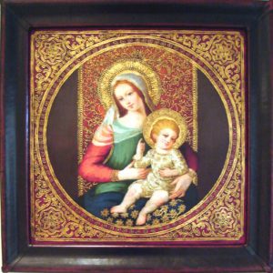 Virgin Mary Original Oil Painting - Madona de la Rotonda by Mendoza