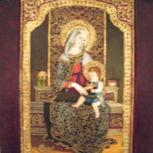 Virgin Mary Original Oil Painting - Madona del Altar Mayor by Mendoza