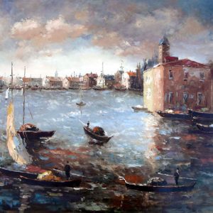 Venice Canal Scene - Original Oil Painting