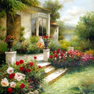 Porch Garden - Original Oil Painting