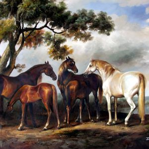 Lakeside Horses - Original Oil Painting