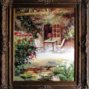 Table on the Terrace - Original Oil Painting