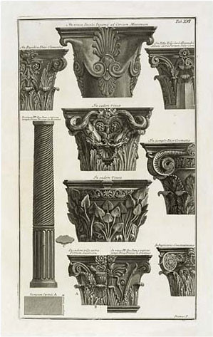 Piranesi, Tabula XVI Architectural Details