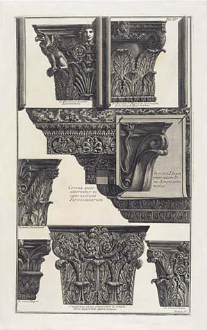 Piranesi, Tabula XV Architectural Details