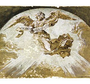 Angel Bearing A Cartouche by Bernini