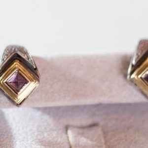 Pink Tourmaline Post Earrings by Konstantino