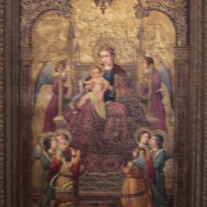 Virgin Mary & Child Enthroned and Surrounded by Angels by Mendoza