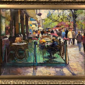 Sidewalk Bistro Scene by Vladimir Fechyk (Fecik)