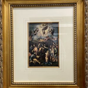 The Transfiguation by Raphael, 1950's Antique Lithograph Framed