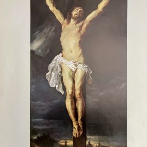 Christ on the Cross by Rubens, 1950's Antique Lithograph