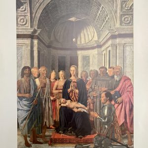 Madonna and Child with Saints and Angels by Francesca, 1950's Antique Lithograph